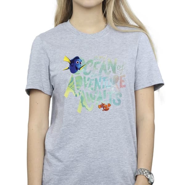 Disney Womens/Ladies Finding Dory Ocean Of Adventure Cotton Boyfriend T-Shirt