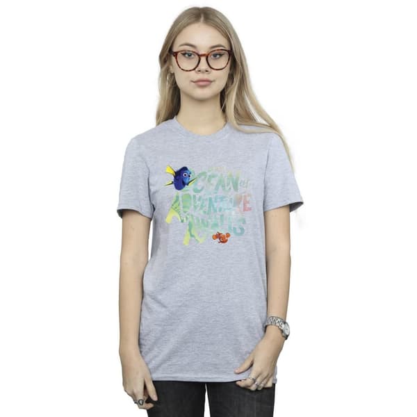 Disney Womens/Ladies Finding Dory Ocean Of Adventure Cotton Boyfriend T-Shirt