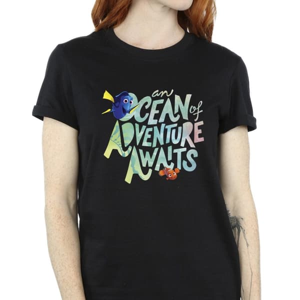 Disney Womens/Ladies Finding Dory Ocean Of Adventure Cotton Boyfriend T-Shirt