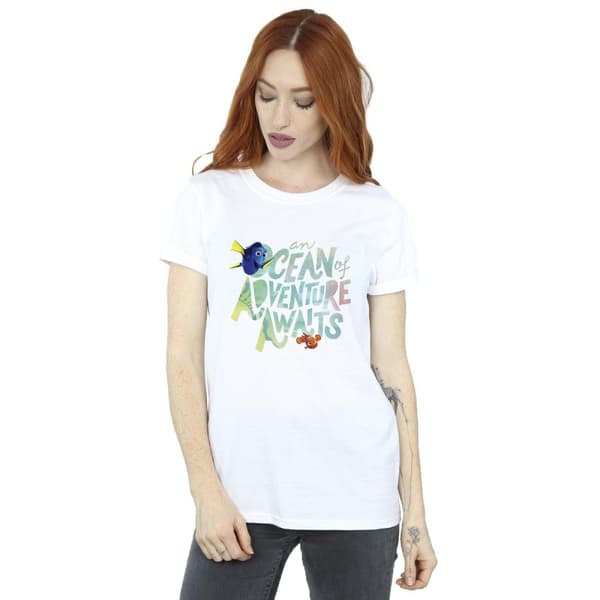 Disney Womens/Ladies Finding Dory Ocean Of Adventure Cotton Boyfriend T-Shirt