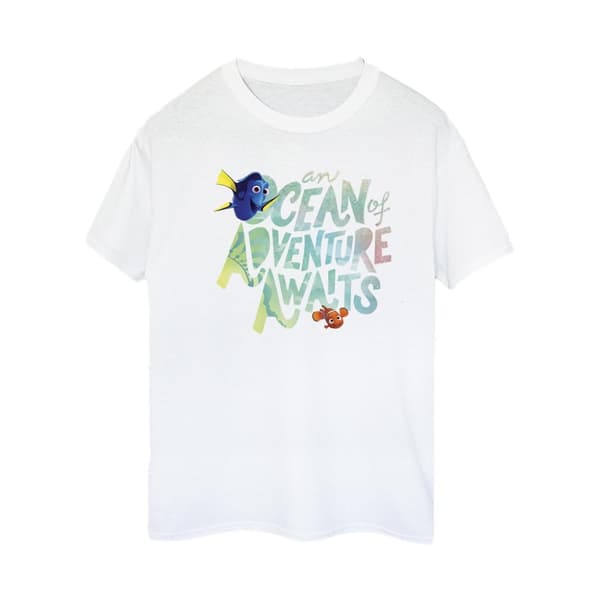 Disney Womens/Ladies Finding Dory Ocean Of Adventure Cotton Boyfriend T-Shirt