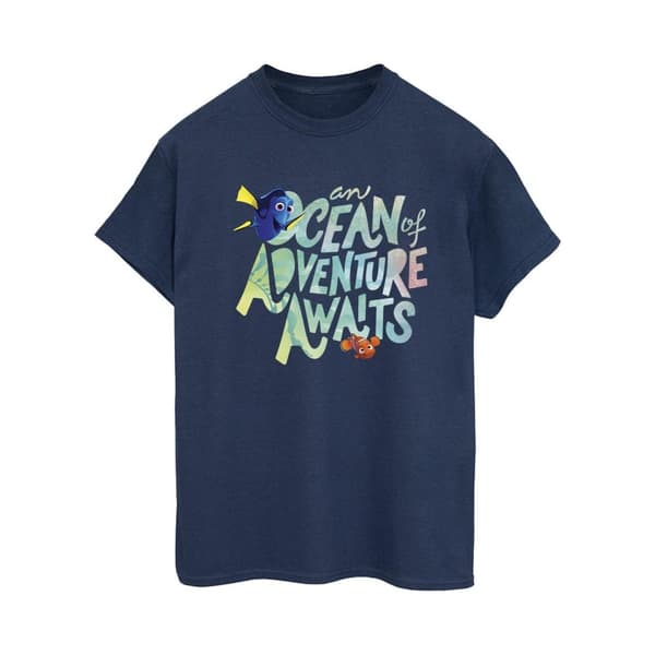 Disney Womens/Ladies Finding Dory Ocean Of Adventure Cotton Boyfriend T-Shirt