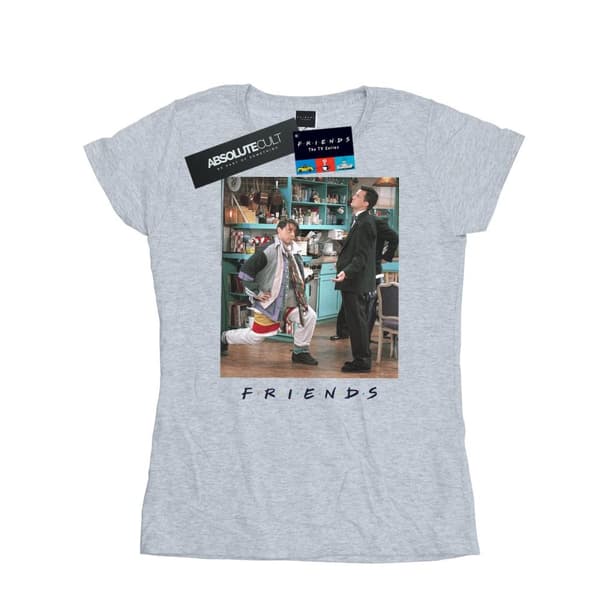 Friends Womens/Ladies Joey Lunges Cotton T-Shirt Sports Grey L