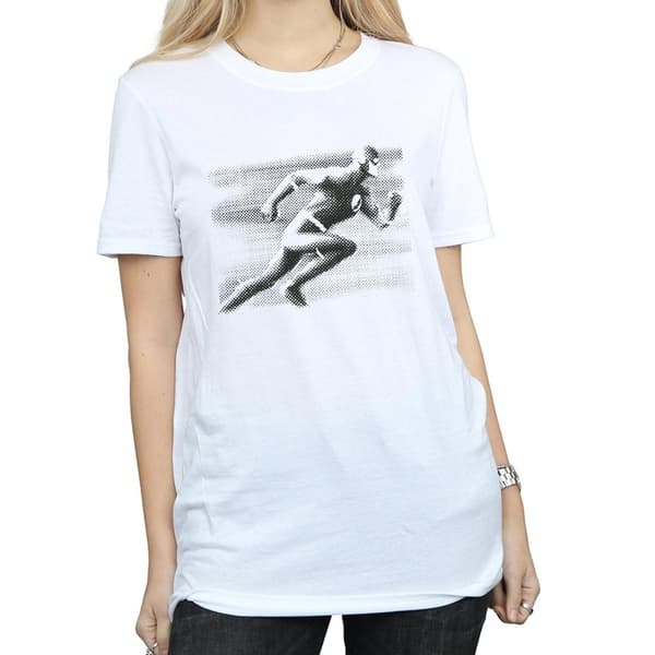 DC Comics Dam/Tjej The Flash Spot Racer Boyfriend-T-shirt i bomull
