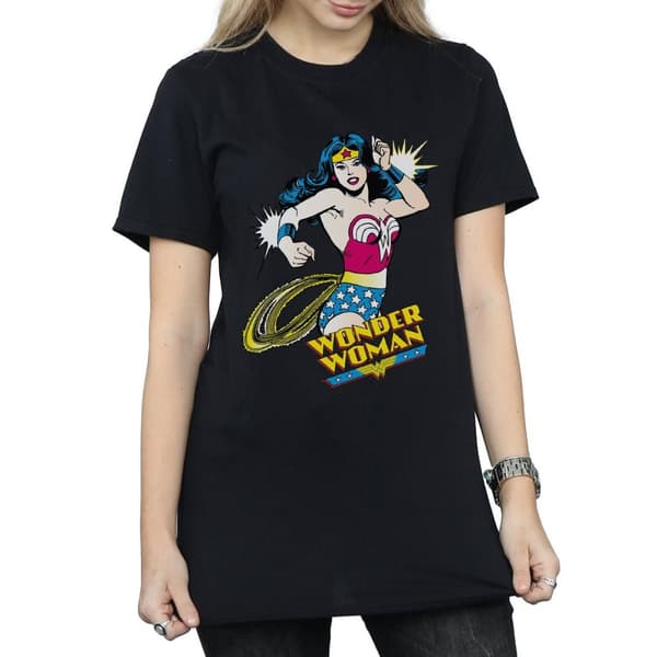 DC Comics Womens/Ladies Wonder Woman Lasso Cotton Boyfriend T-Shirt