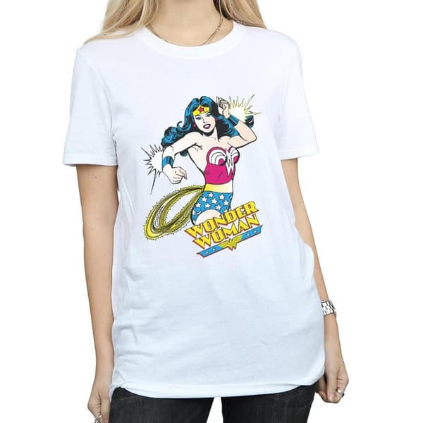 DC Comics Womens/Ladies Wonder Woman Lasso Cotton Boyfriend T-Shirt