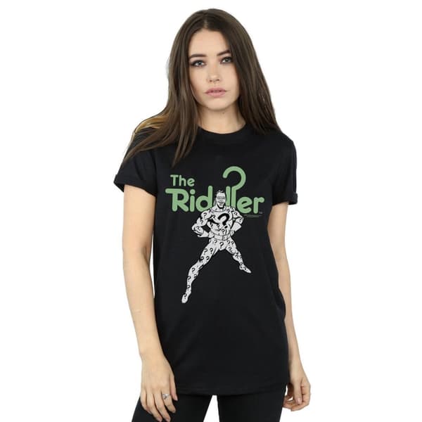 DC Comics Womens/Ladies The Riddler Mono Action Pose Cotton Boyfriend T-Shirt