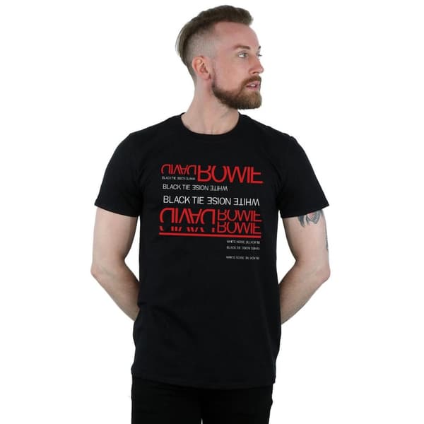 David Bowie Mens Black Tie White Noise T-Shirt