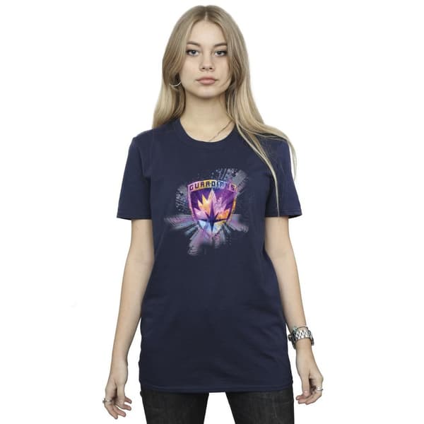 Marvel Womens/Ladies Guardians Of The Galaxy Abstract Star Lord Cotton Boyfriend T-Shirt