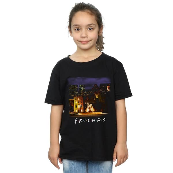 Friends Girls Nightime Fountain Cotton T-Shirt
