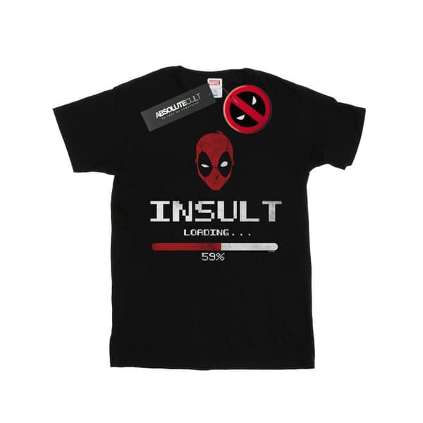 Marvel Dam/Tjej Deadpool Insult Laddning Bomull Boyfriend T-shirt Black XL