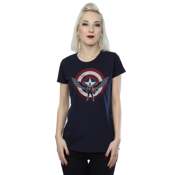 Marvel Womens/Ladies Falcon And The Winter Soldier Captain America Shield Pose Cotton T-Shirt