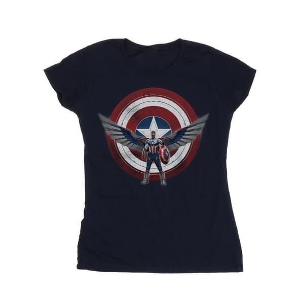 Marvel Womens/Ladies Falcon And The Winter Soldier Captain America Shield Pose Cotton T-Shirt