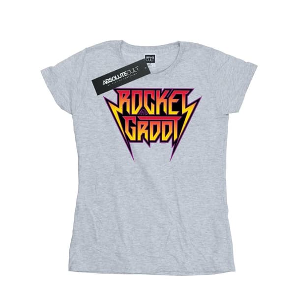 Marvel Dam/Tjej - Guardians Of The Galaxy Vol. 2 Rocket And Groot - T-shirt i bomull med metalllogo