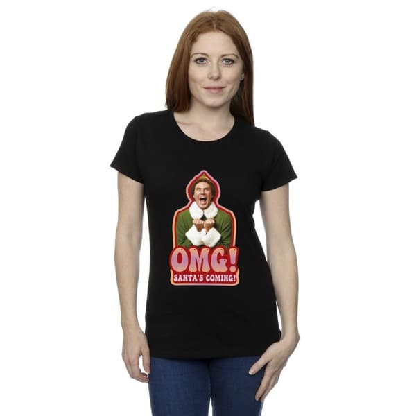 Elf Dam/Tjej Santa´s Coming T-shirt i bomull