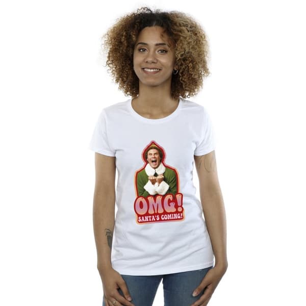 Elf Dam/Tjej Santa´s Coming T-shirt i bomull