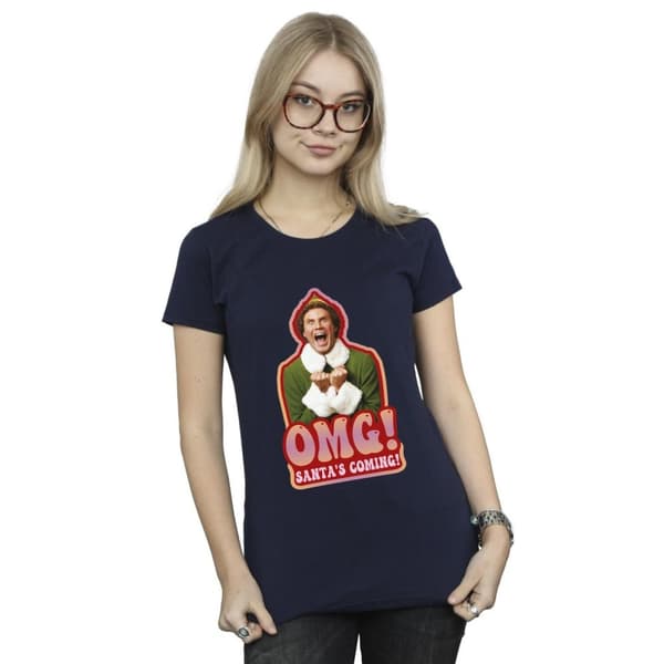Elf Dam/Tjej Santa´s Coming T-shirt i bomull