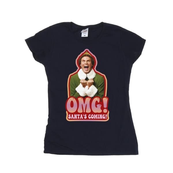 Elf Dam/Tjej Santa´s Coming T-shirt i bomull