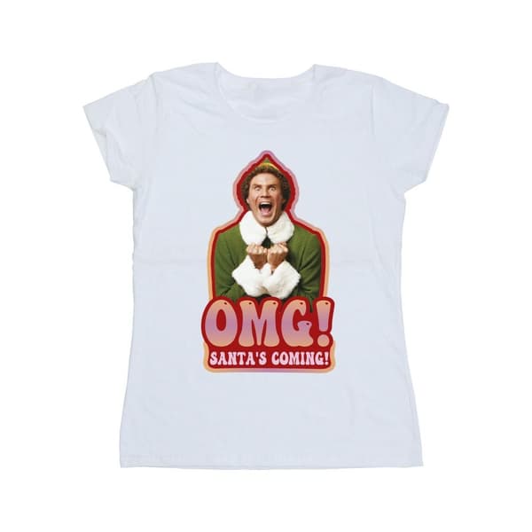Elf Dam/Tjej Santa´s Coming T-shirt i bomull