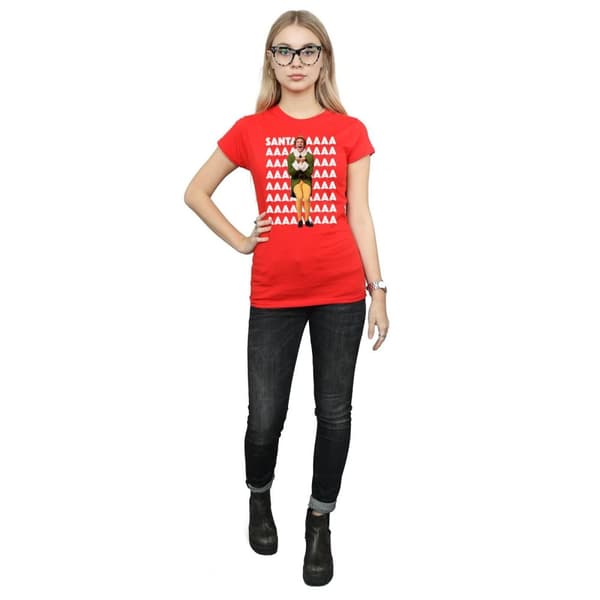 Elf Womens/Ladies Buddy Santa Scream Cotton T-Shirt