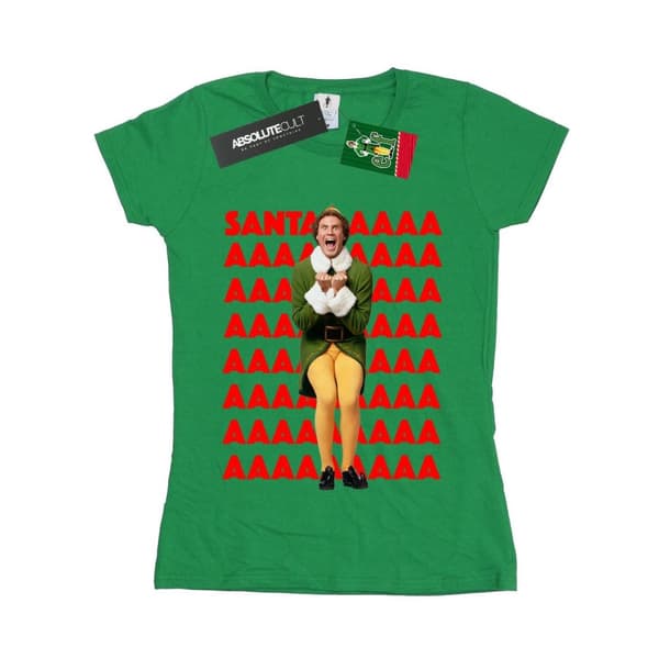 Elf Womens/Ladies Buddy Santa Scream Cotton T-Shirt