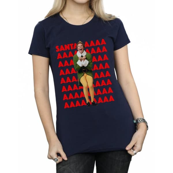 Elf Womens/Ladies Buddy Santa Scream Cotton T-Shirt