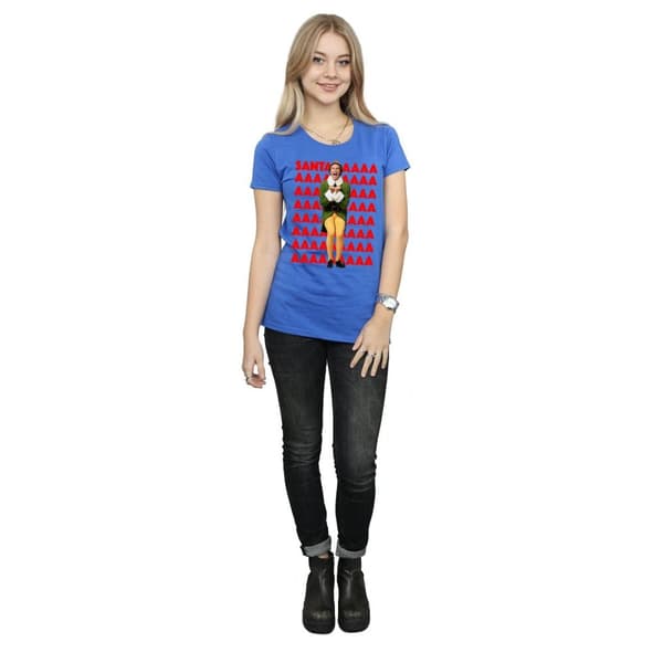 Elf Womens/Ladies Buddy Santa Scream Cotton T-Shirt