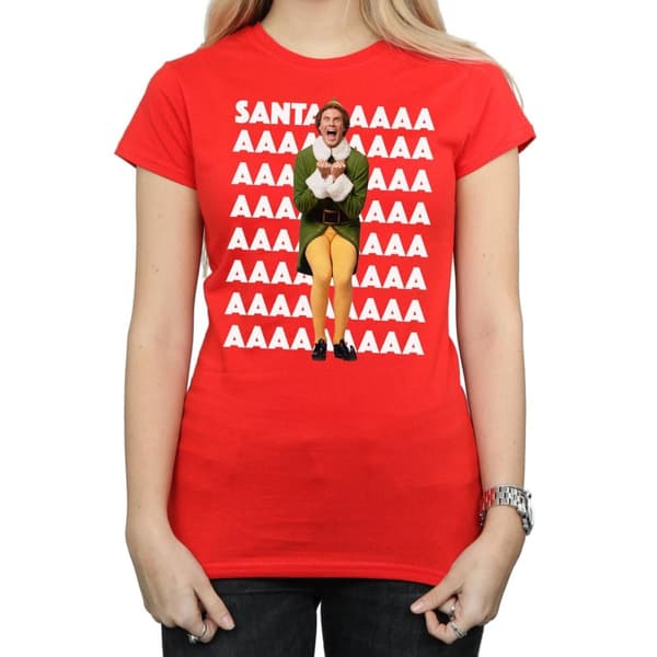 Elf Womens/Ladies Buddy Santa Scream Cotton T-Shirt