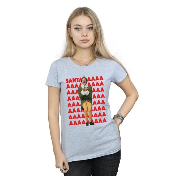 Elf Womens/Ladies Buddy Santa Scream Cotton T-Shirt