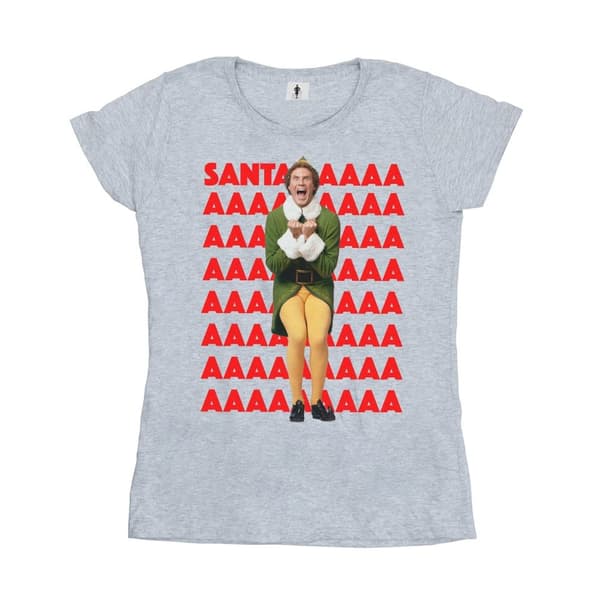 Elf Womens/Ladies Buddy Santa Scream Cotton T-Shirt