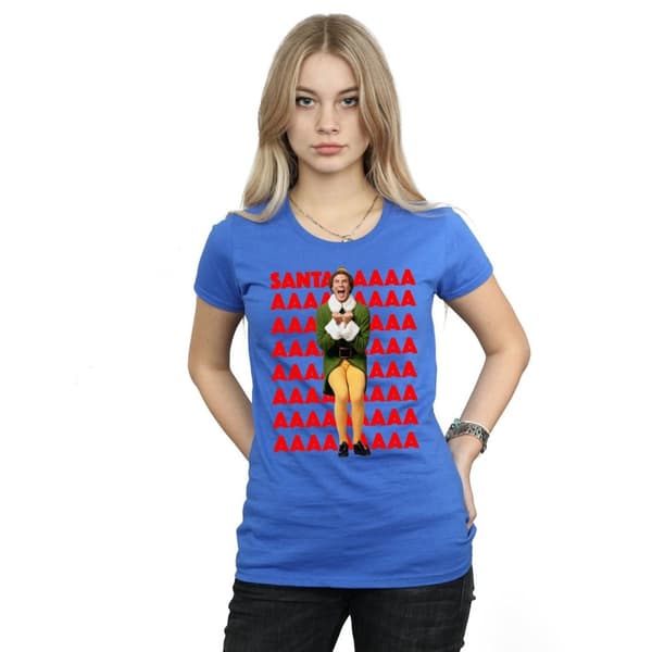 Elf Womens/Ladies Buddy Santa Scream Cotton T-Shirt