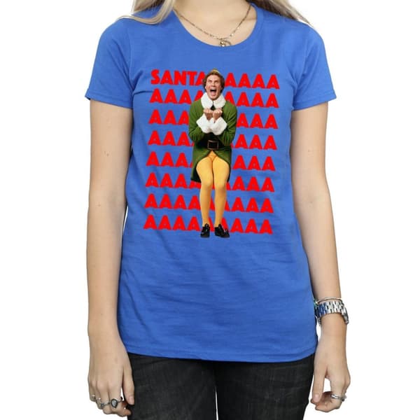 Elf Womens/Ladies Buddy Santa Scream Cotton T-Shirt