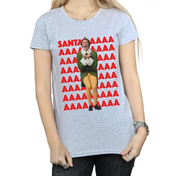 Elf Womens/Ladies Buddy Santa Scream Cotton T-Shirt