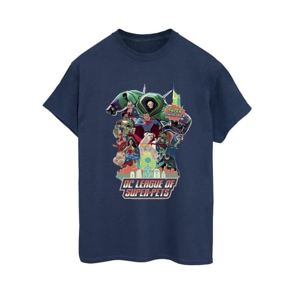 DC Comics Womens/Ladies DC Comics DC League Of Super-Pets Super Powered Pack Cotton Boyfriend T-Shirt