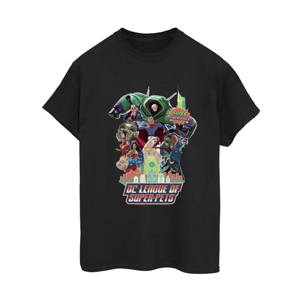 DC Comics Womens/Ladies DC Comics DC League Of Super-Pets Super Powered Pack Cotton Boyfriend T-Shirt