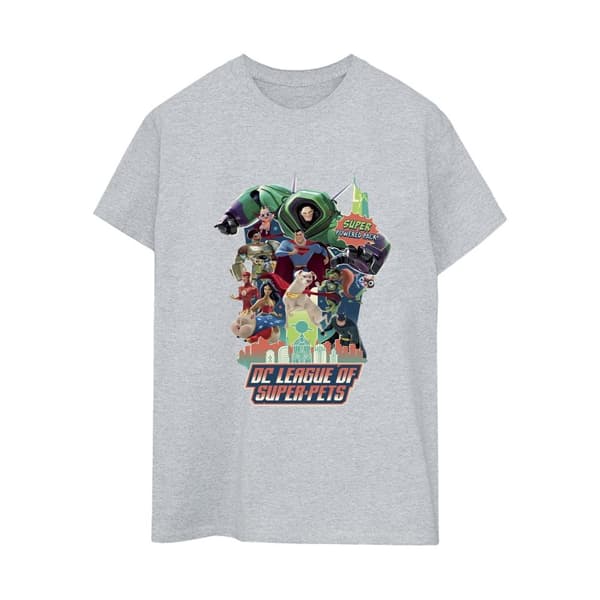 DC Comics Womens/Ladies DC Comics DC League Of Super-Pets Super Powered Pack Cotton Boyfriend T-Shirt