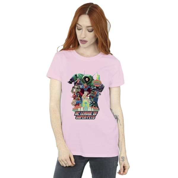 DC Comics Womens/Ladies DC Comics DC League Of Super-Pets Super Powered Pack Cotton Boyfriend T-Shirt