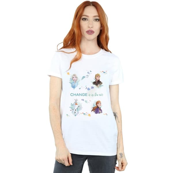 Disney Womens/Ladies Frozen 2 Change Is In The Air Cotton Boyfriend T-Shirt