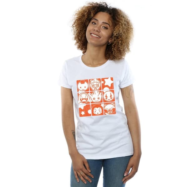 Marvel Womens/Ladies Kawaii Guardians Of The Galaxy Retro Cotton T-Shirt