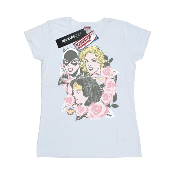 DC Comics Womens/Ladies Super Powers Floral Frame Cotton T-Shirt