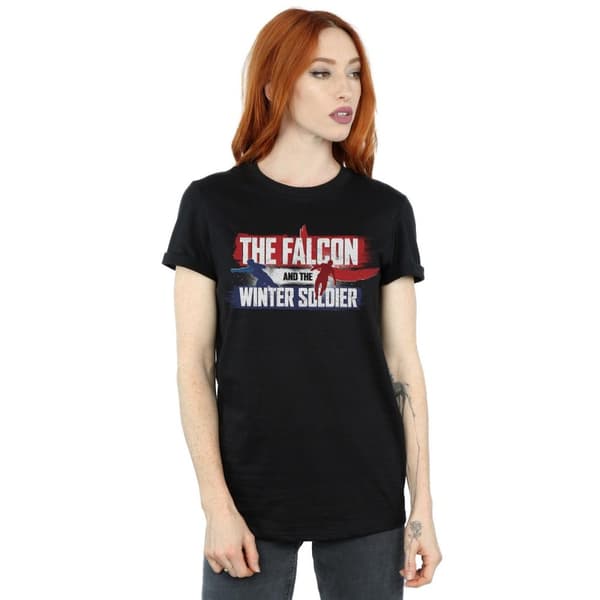 Marvel Womens/Ladies The Falcon And The Winter Soldier Action Logo Cotton Boyfriend T-Shirt