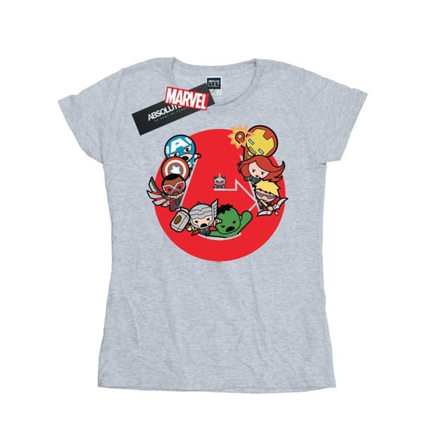 Marvel Dam/kvinnor Kawaii Avengers Ready Steady War - T-shirt i bomull