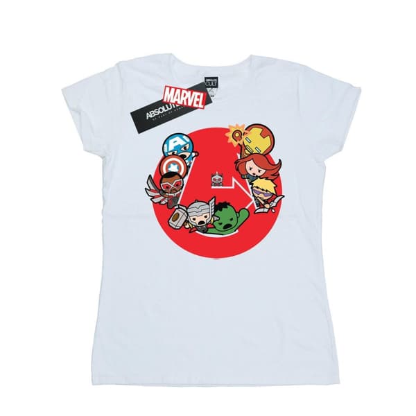 Marvel Dam/kvinnor Kawaii Avengers Ready Steady War - T-shirt i bomull