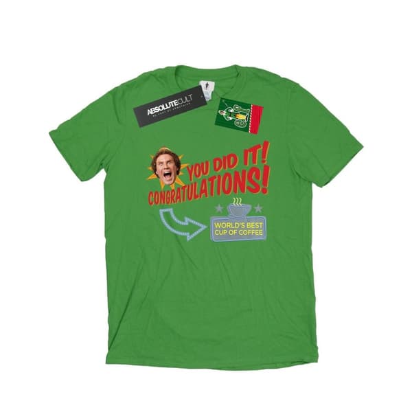 Elf Dam/kvinnor World´s Best Coffee Boyfriend T-shirt i bomull Irish Green XXL