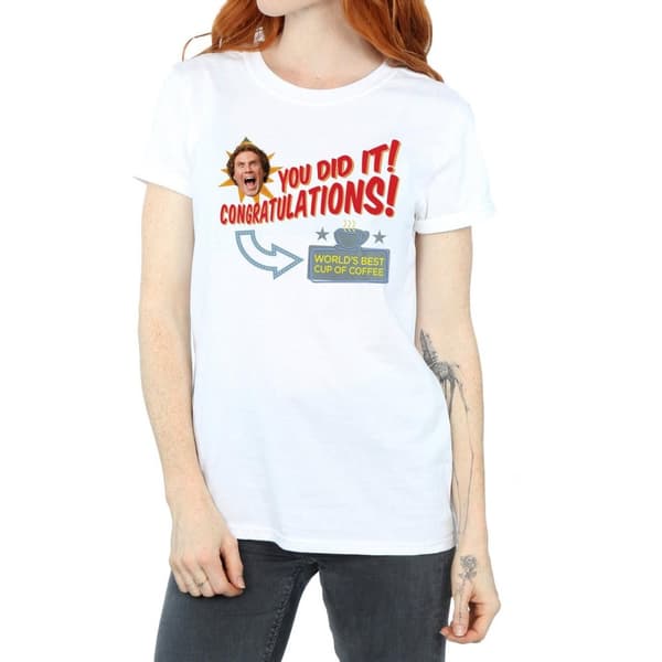 Elf Womens/Ladies World´s Best Coffee Cotton Boyfriend T-Shirt