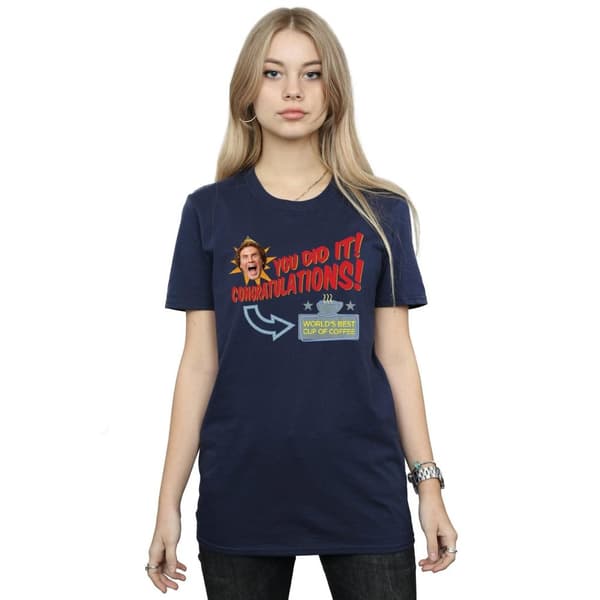 Elf Womens/Ladies World´s Best Coffee Cotton Boyfriend T-Shirt
