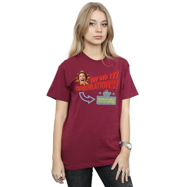 Elf Womens/Ladies World´s Best Coffee Cotton Boyfriend T-Shirt