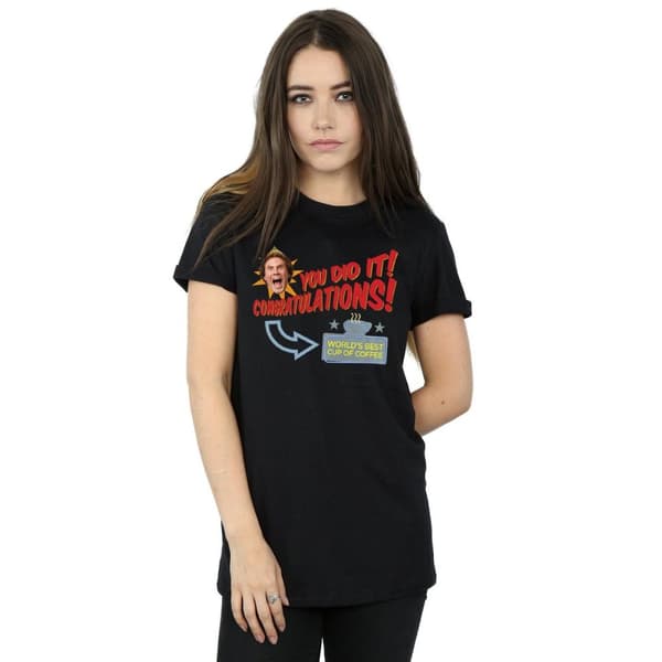 Elf Dam/kvinnor World´s Best Coffee Boyfriend T-shirt i bomull