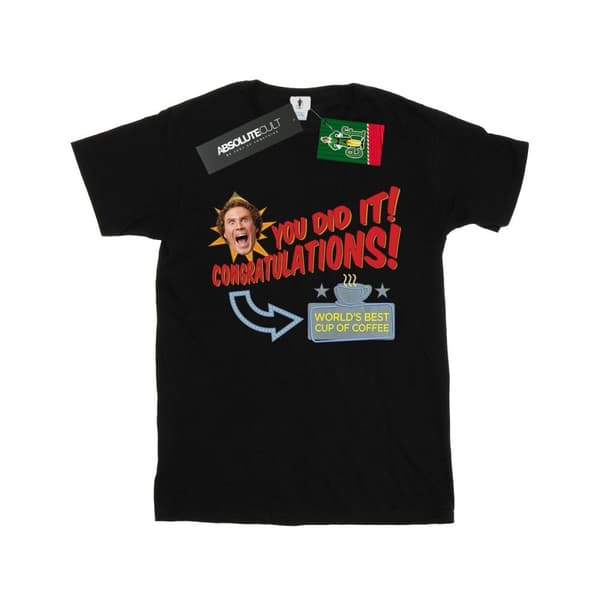 Elf Dam/kvinnor World´s Best Coffee Boyfriend T-shirt i bomull