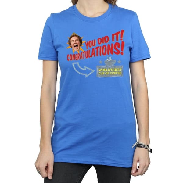 Elf Womens/Ladies World´s Best Coffee Cotton Boyfriend T-Shirt